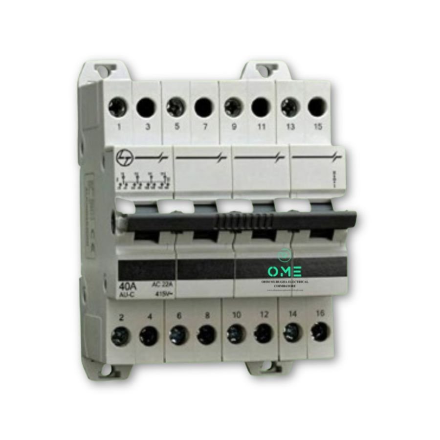 L&T MCB Type Changeover Switch 40A 4 Pole for main to DG or inverter power transfer by Ohm Murugha Electrical